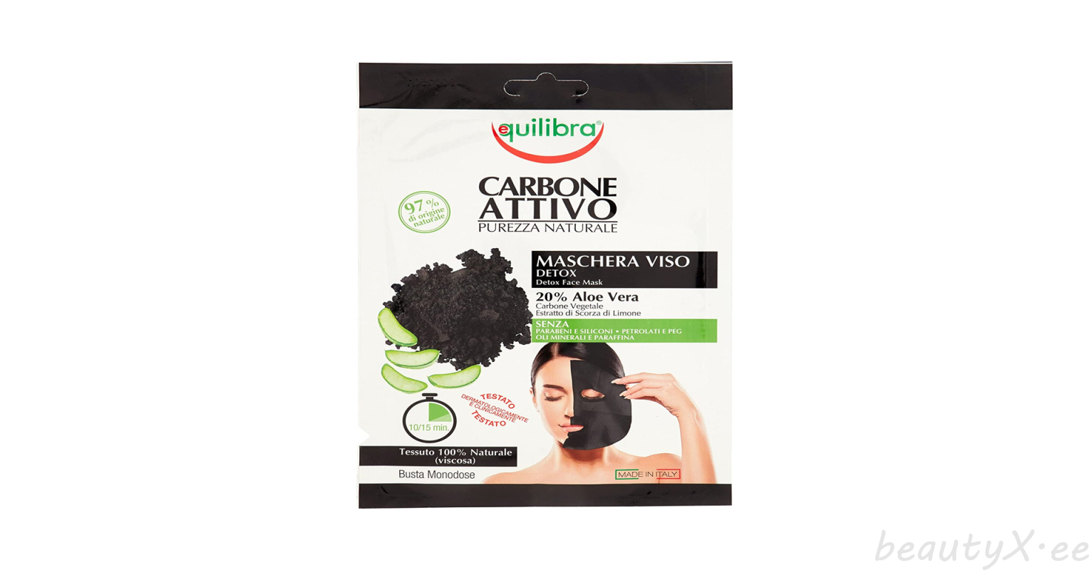Equilibra Detox face mask carbone vegetable 20% aloe vera 20g | BeautyX.ee