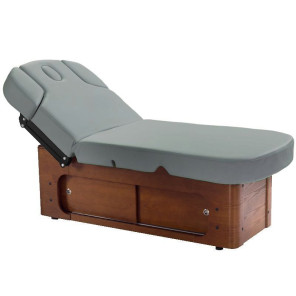 Массажная SPA-кушетка AZZURRO WOOD 361A (ПУ, 4-х моторная) серая С ПОДОГРЕВОМ