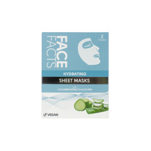 Face Facts hydrating sheet masks cucumber extract and aloe vera 20ml 2 pcs