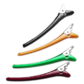 Hair clips aluminium/plastic, colored 12 pcs
