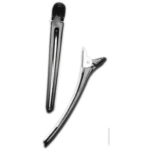 Hair clips aluminium/plastic 12 pcs