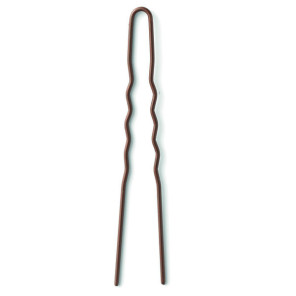 BraveHead Waved hairpins, brown 67mm, 20 pcs