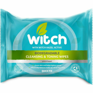 WITCH Biodegradable Cleansing & Toning Wipes, removes make-up and impurities, 20 wipe pack