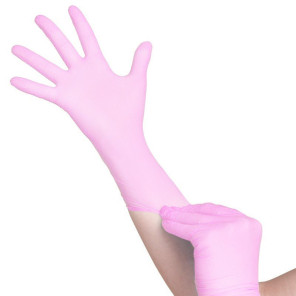 Disposable nitrile gloves powder free L, pink