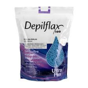 Depilflax 100 flexible depilatory wax with low melting point pearl Ultraflex blue 1000g