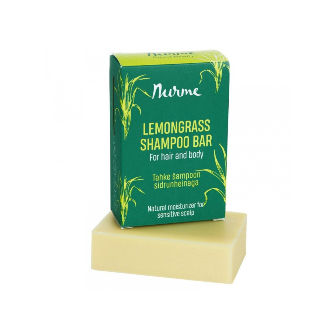 Indstilling ild ledningsfri Nurme Lemongrass shampoo bar for hair and body 100g | BeautyX.ee